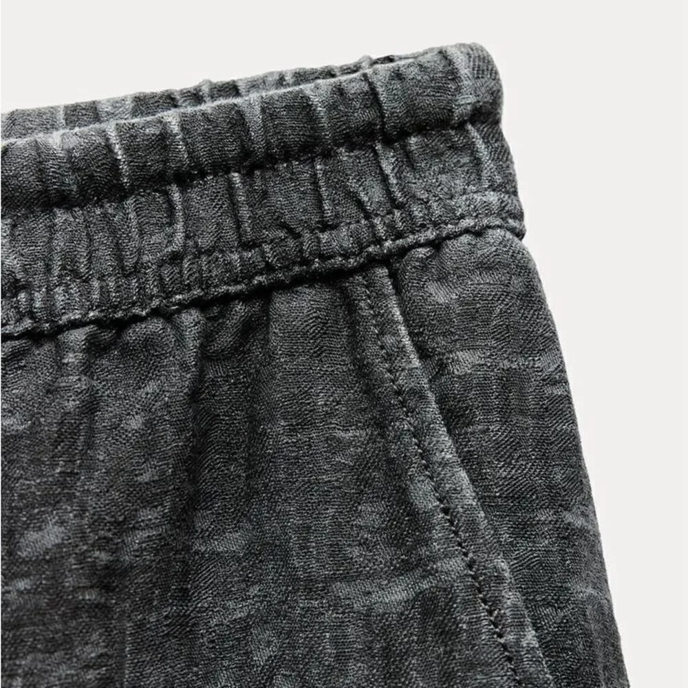 ZARA ZW COLLECTION LINEN BLEND JOGGER PANTS